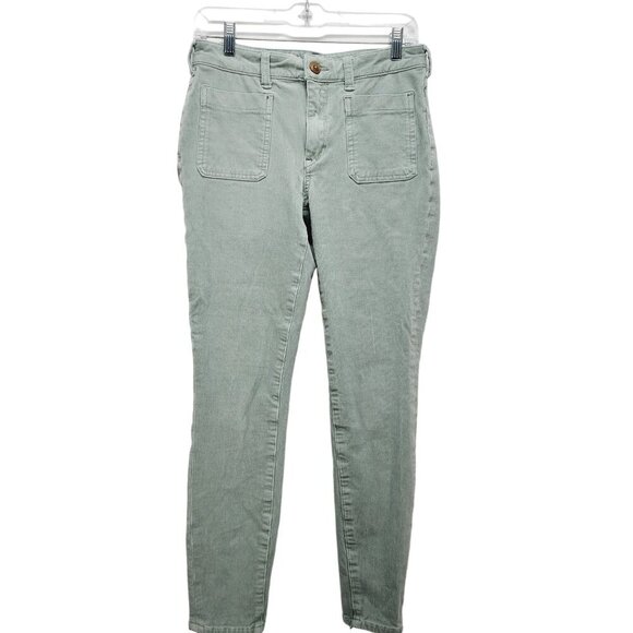 Pilcro Anthropologie corduroy Pants High-Rise Skinny Green Size 28 - Picture 1 of 11